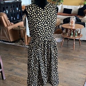 Donna Morgan SILK Polka Dot Sleeveless Dress